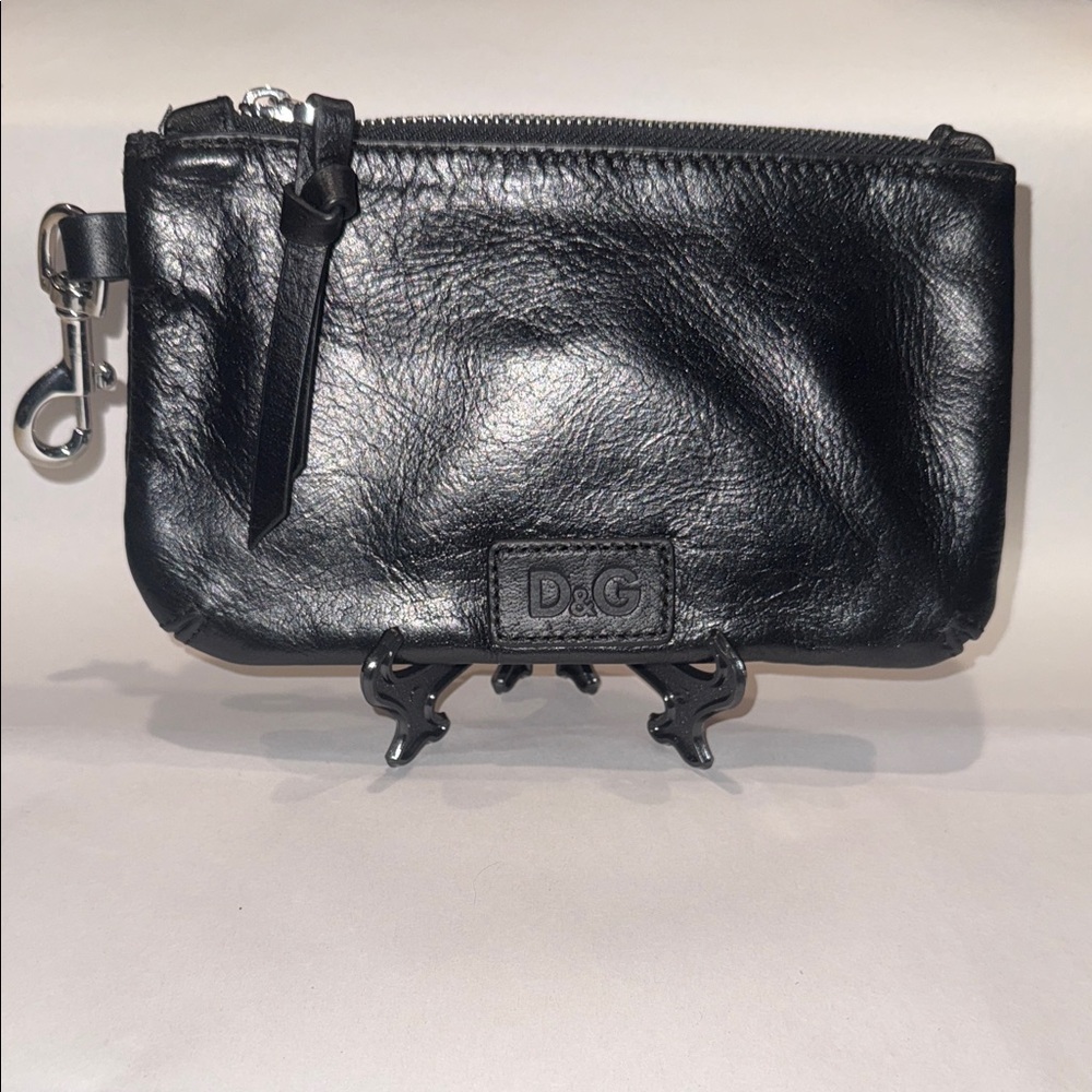 Dolce & Gabbana Shiny Black Leather Clutch Bag COA INCLUDED D&G